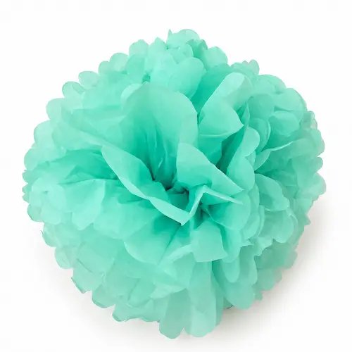 Pompom fleur aqua