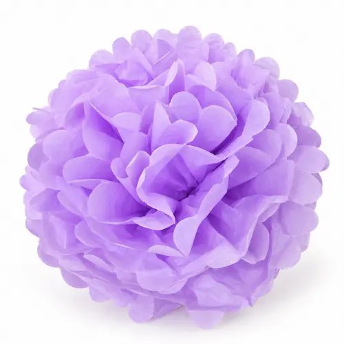 Pompom fleur parme