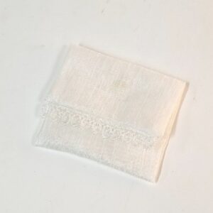 Pochette tissu blanc 8.5*8cm