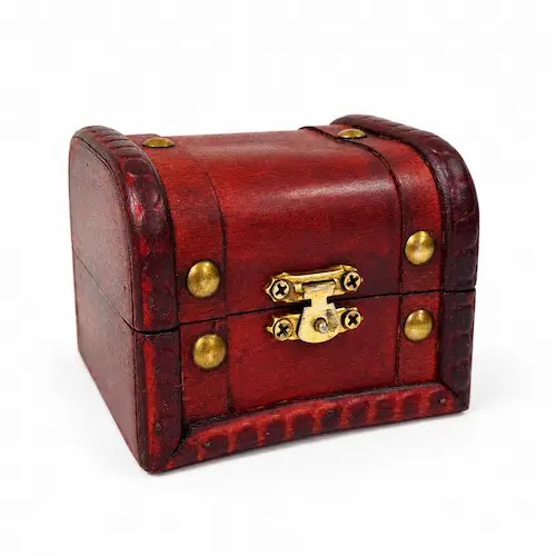 Coffre en bois marron 9x8x7cm – Image 1