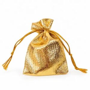 Mini sac à bijoux doré 5x6.5cm