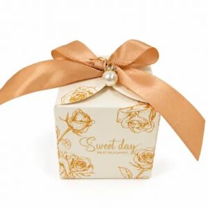 Boite Sweet day + ruban + perle 6.5x6.5cm
