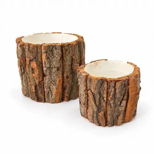 Pot décoratif écorce de bois – Image 2