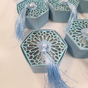 12 Boites hexa couvercle pompom