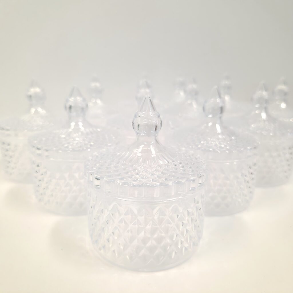 12 Bonbonnières plexi 5x7cm