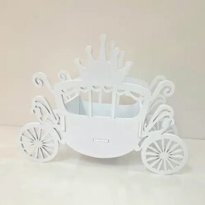 Support carosse bois blanc 44x16.5cm