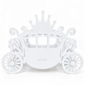 Support carosse bois blanc 44x16.5cm