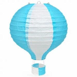 Montgolfière bleue et blanc