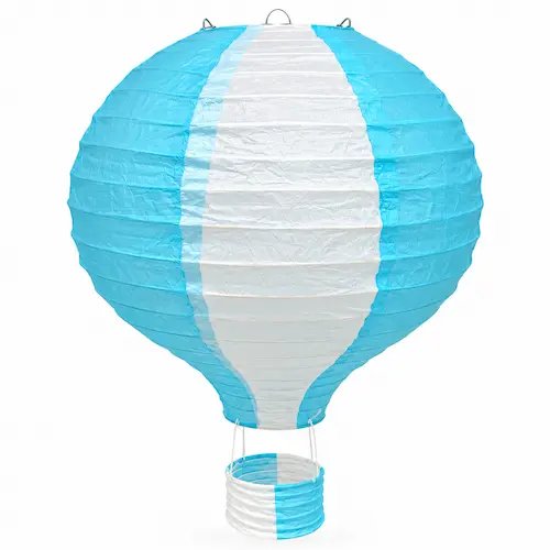 Montgolfière bleue et blanc – Image 1