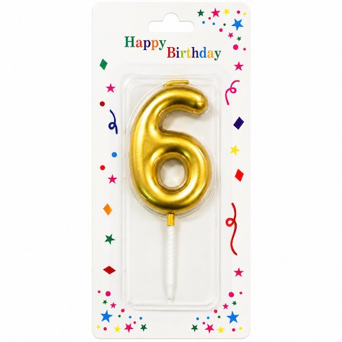 Bougie chiffre 6 – Image 1